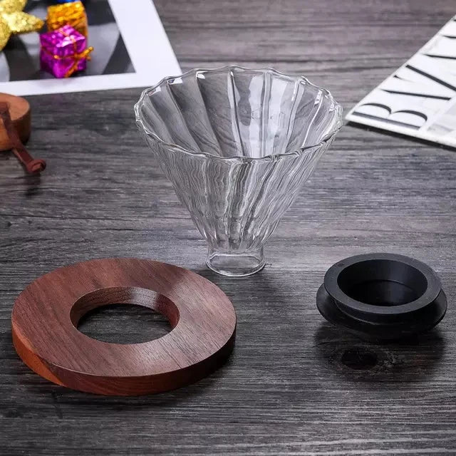 Wood v60 coffee dripper